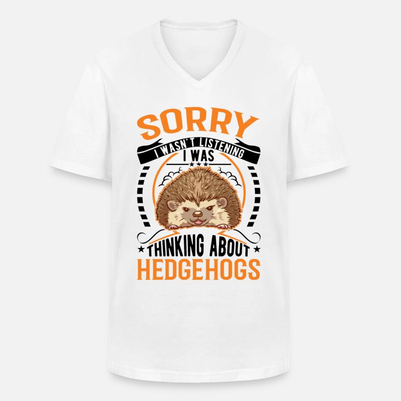Igel Stacheligel - Männer-T-Shirt mit V-Ausschnitt - Weiß