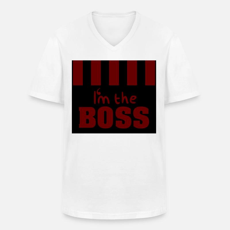 Ich bin der Boss - Männer-T-Shirt mit V-Ausschnitt - Weiß