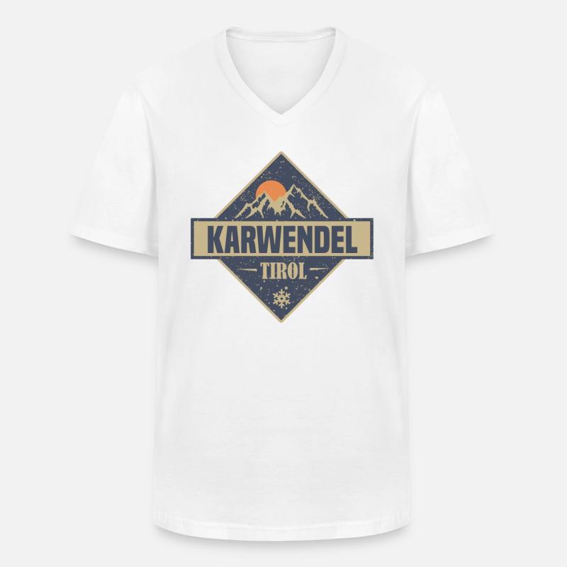 Karwendel - Männer-T-Shirt mit V-Ausschnitt - Weiß