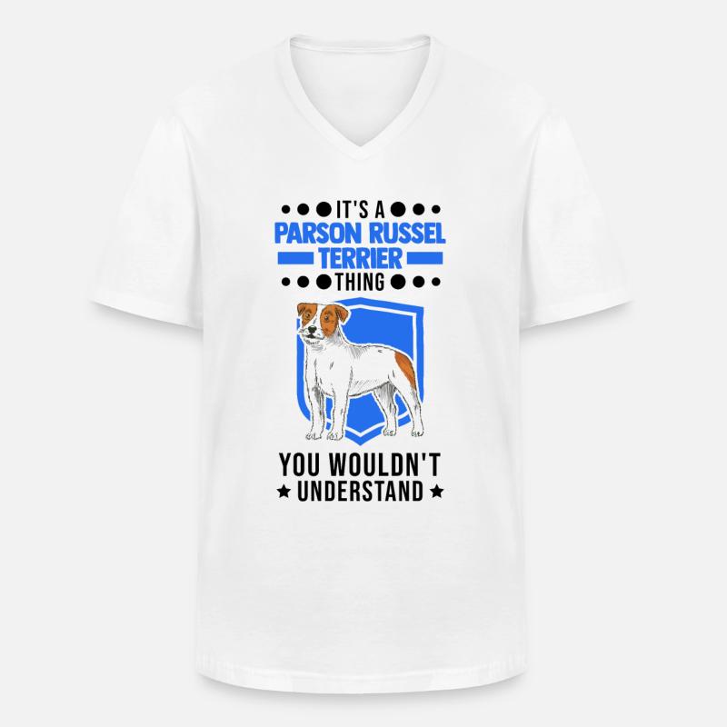 Parson Russell Terrier Ding - Männer-T-Shirt mit V-Ausschnitt - Weiß