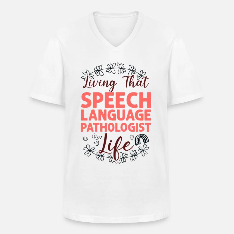 Speech Therapist Therapy Assistant - Männer-T-Shirt mit V-Ausschnitt - Weiß