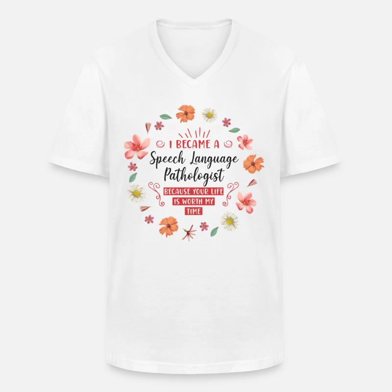 Speech Therapist Therapy Assistant - Männer-T-Shirt mit V-Ausschnitt - Weiß
