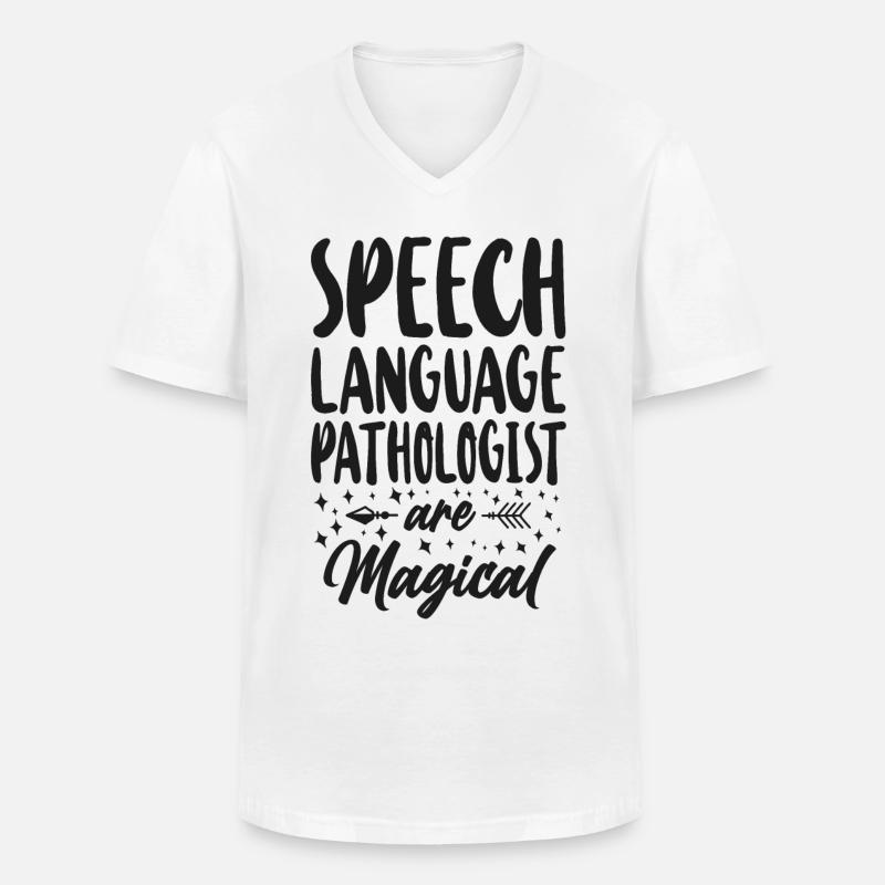 Speech Therapist Therapy Assistant - Männer-T-Shirt mit V-Ausschnitt - Weiß