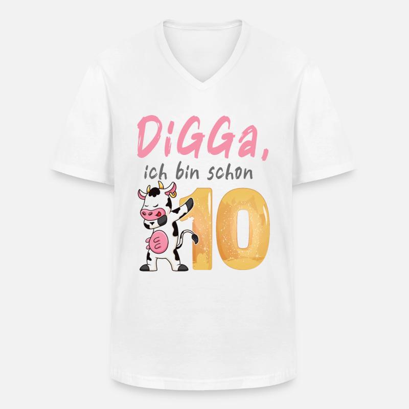 DIGGA, ich bin schon 10 - Männer-T-Shirt mit V-Ausschnitt - Weiß