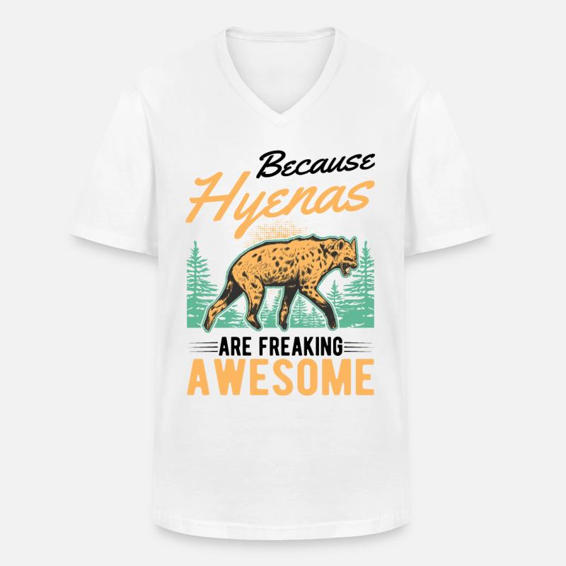 Hyäne Geschenk Erdwolf Hyena - Männer-T-Shirt mit V-Ausschnitt - Weiß