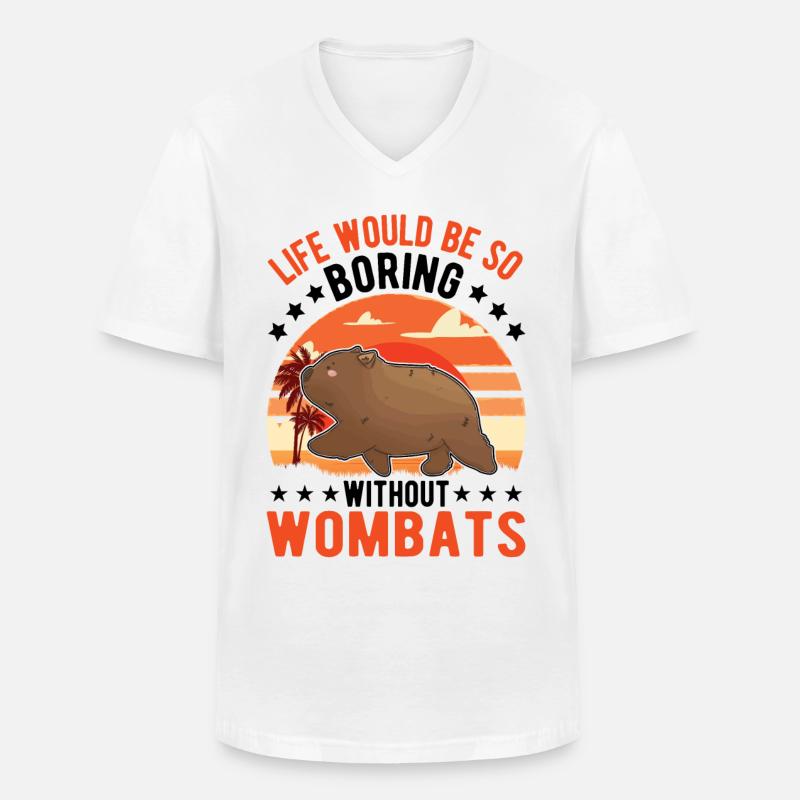 Australischer Wombat - Männer-T-Shirt mit V-Ausschnitt - Weiß