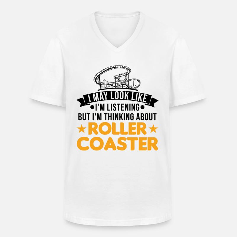 Achterbahn Achterbahnfahrt Vergnügungspark - Männer-T-Shirt mit V-Ausschnitt - Weiß