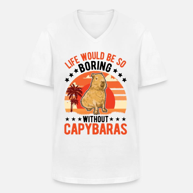 Capybara Gift Capibara capybara - Men's V-Neck T-Shirt - white