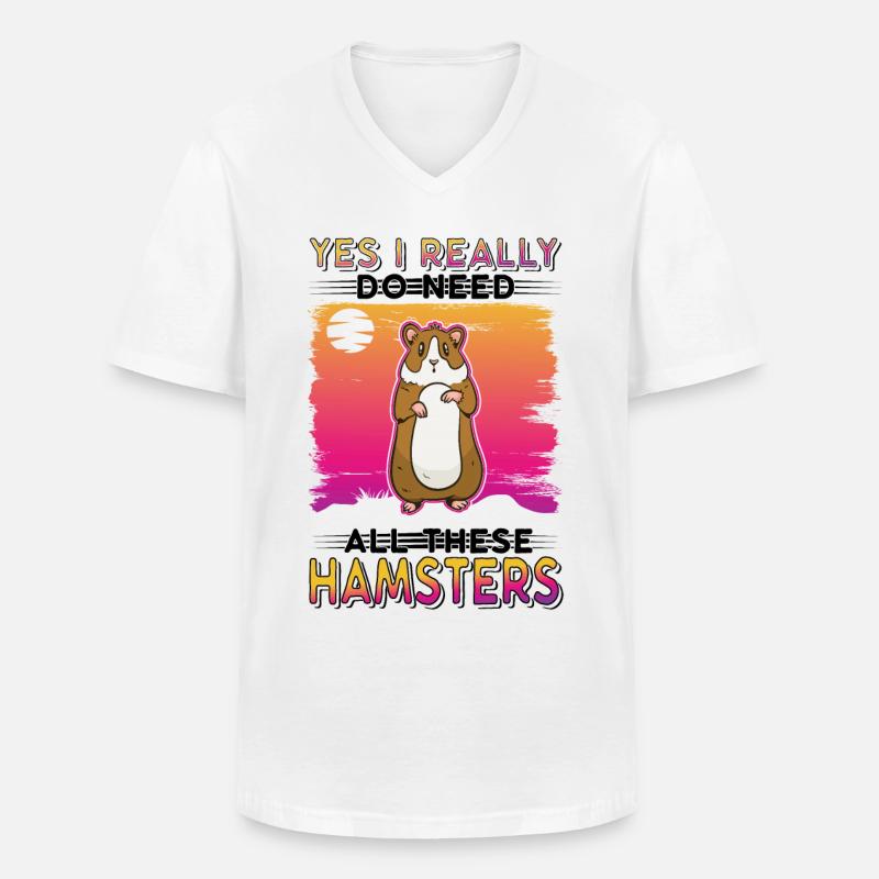 Hamster Hamsterrad Goldhamster Hamster - Männer-T-Shirt mit V-Ausschnitt - Weiß
