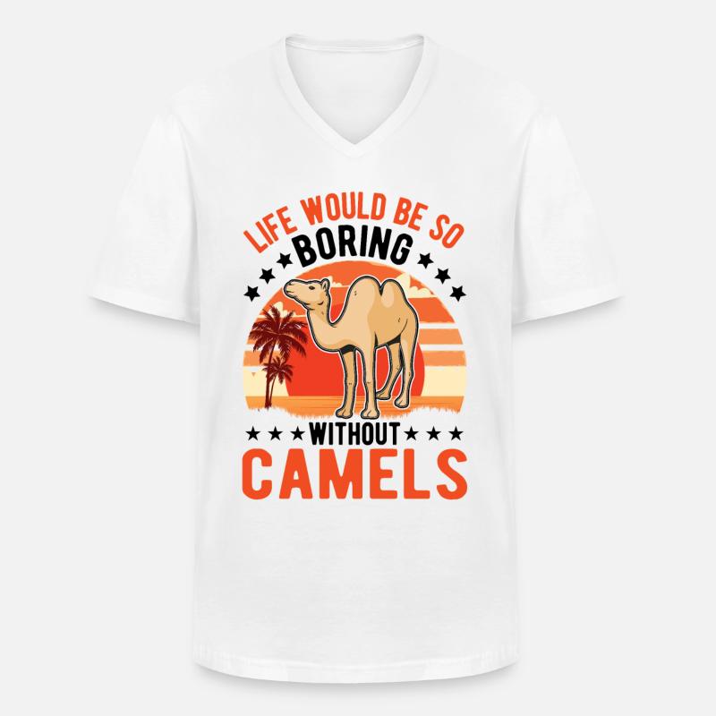 Kamel Geschenk Dromedar Camel Großkamel - Männer-T-Shirt mit V-Ausschnitt - Weiß