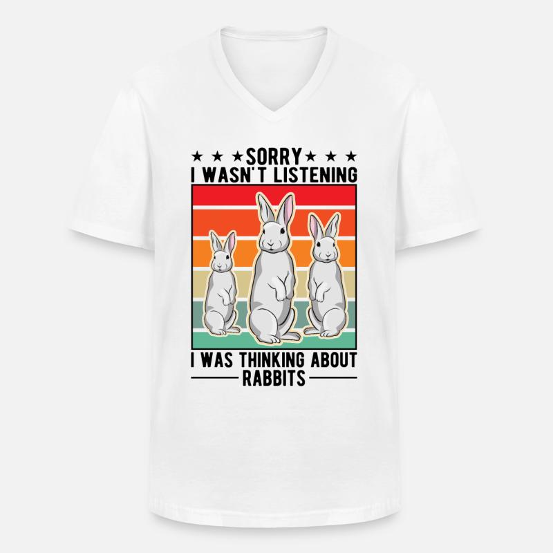 Rabbit Rabbit Rabbit Rabbit - Men's V-Neck T-Shirt - white