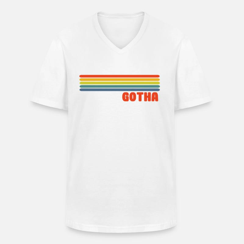 Gotha Regenbogen - Männer-T-Shirt mit V-Ausschnitt - Weiß