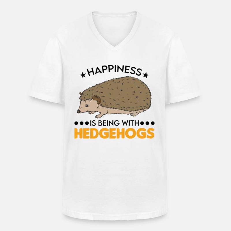 Igel Glück Stacheligel - Männer-T-Shirt mit V-Ausschnitt - Weiß