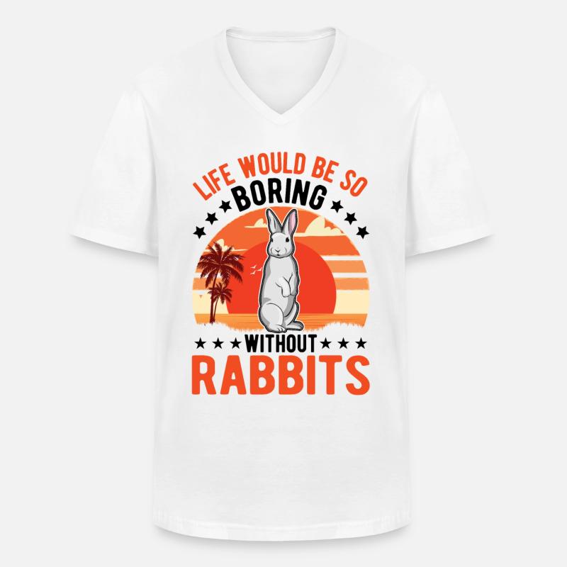 Rabbit Gift Rabbit Rabbit - Men's V-Neck T-Shirt - white