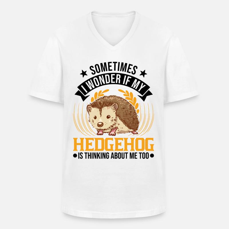 Igel Geschenk Stacheligel - Männer-T-Shirt mit V-Ausschnitt - Weiß