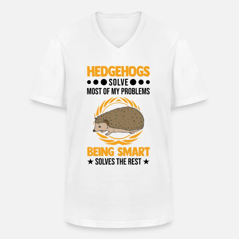 Igel Geschenk Stacheligel - Männer-T-Shirt mit V-Ausschnitt - Weiß