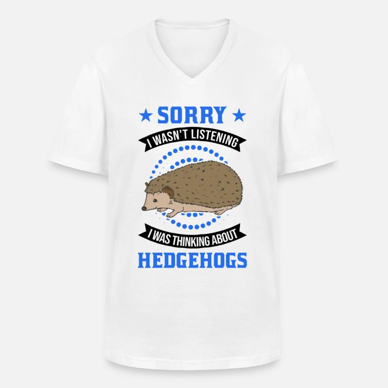 Igel Geschenk Stacheligel - Männer-T-Shirt mit V-Ausschnitt - Weiß