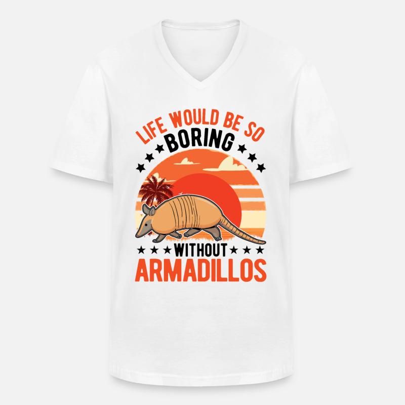 Armadillo Geschenk Gürteltier - Männer-T-Shirt mit V-Ausschnitt - Weiß