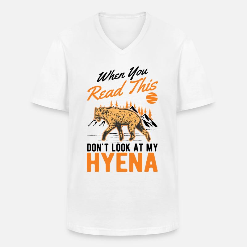 Hyäne Geschenk Erdwolf Hyena - Männer-T-Shirt mit V-Ausschnitt - Weiß