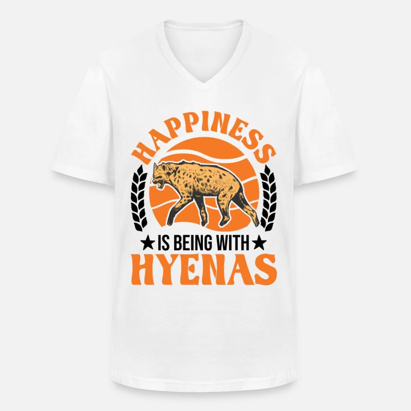 Hyäne Glück Erdwolf Hyena - Männer-T-Shirt mit V-Ausschnitt - Weiß