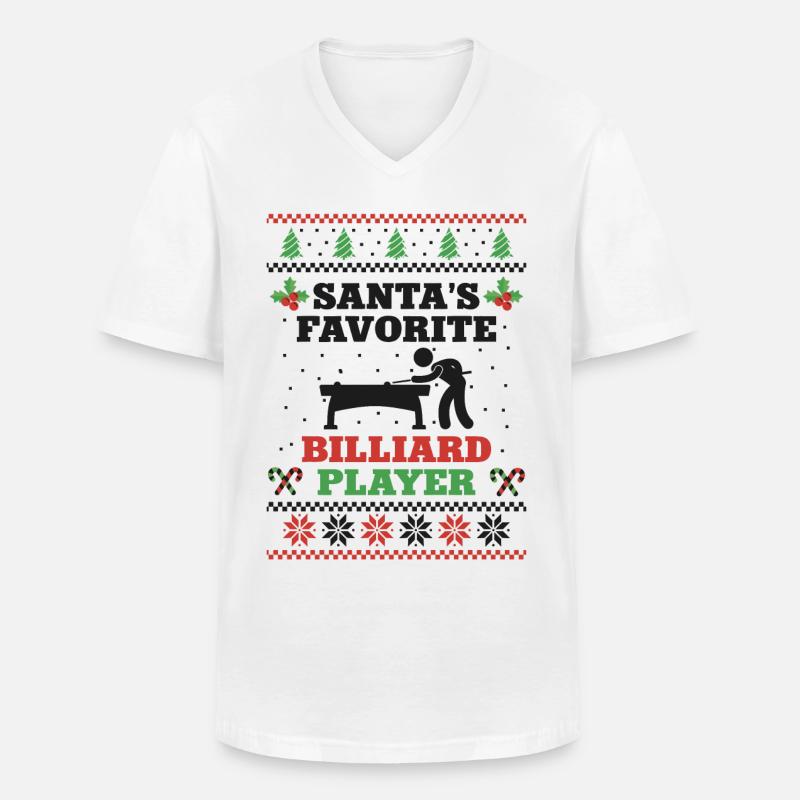 Billiards Pool Player Ball - Männer-T-Shirt mit V-Ausschnitt - Weiß