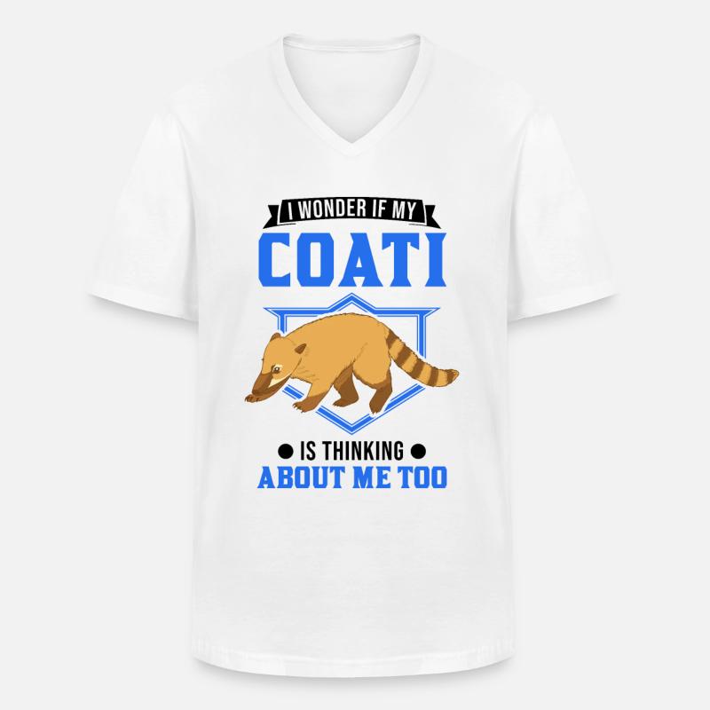 Nasenbär Geschenk Coati Rüsselbär - Männer-T-Shirt mit V-Ausschnitt - Weiß