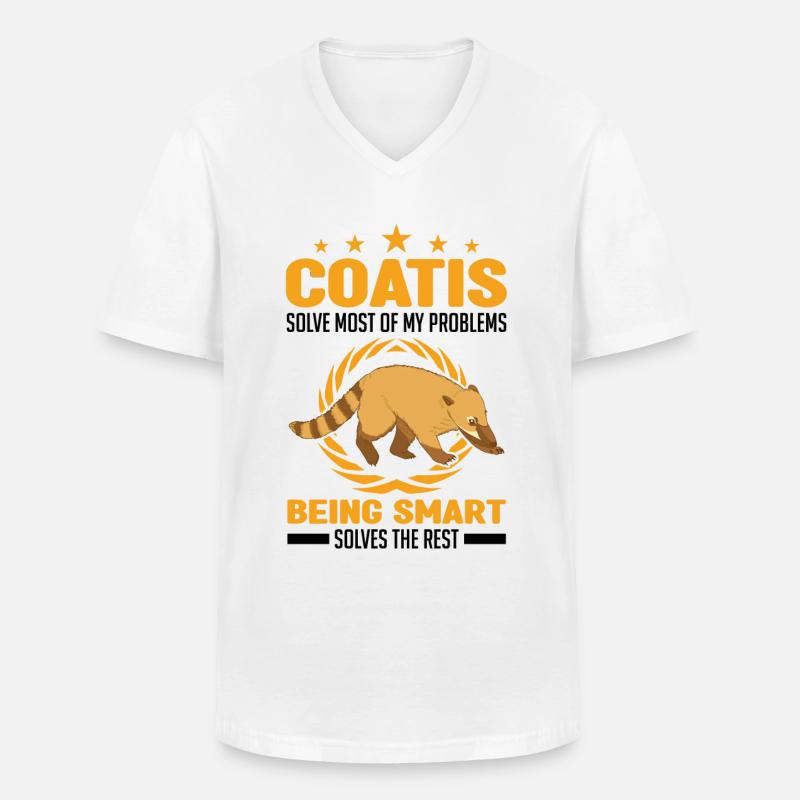 Nasenbär Geschenk Coati Rüsselbär - Männer-T-Shirt mit V-Ausschnitt - Weiß