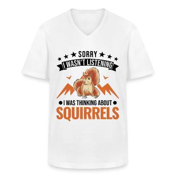 Écureuil Cadeau Écureuil Gris - T-shirt col V Homme - blanc - Devant - AI Model Male 185 light (185cm)