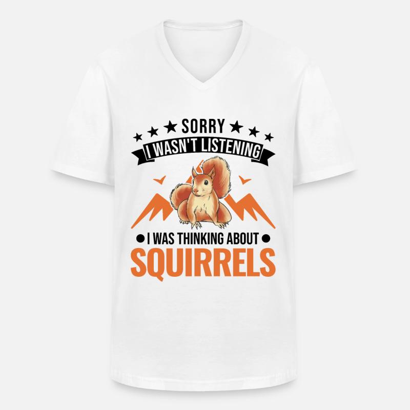 Squirrel Gift Grey Squirrel - Men's V-Neck T-Shirt - white