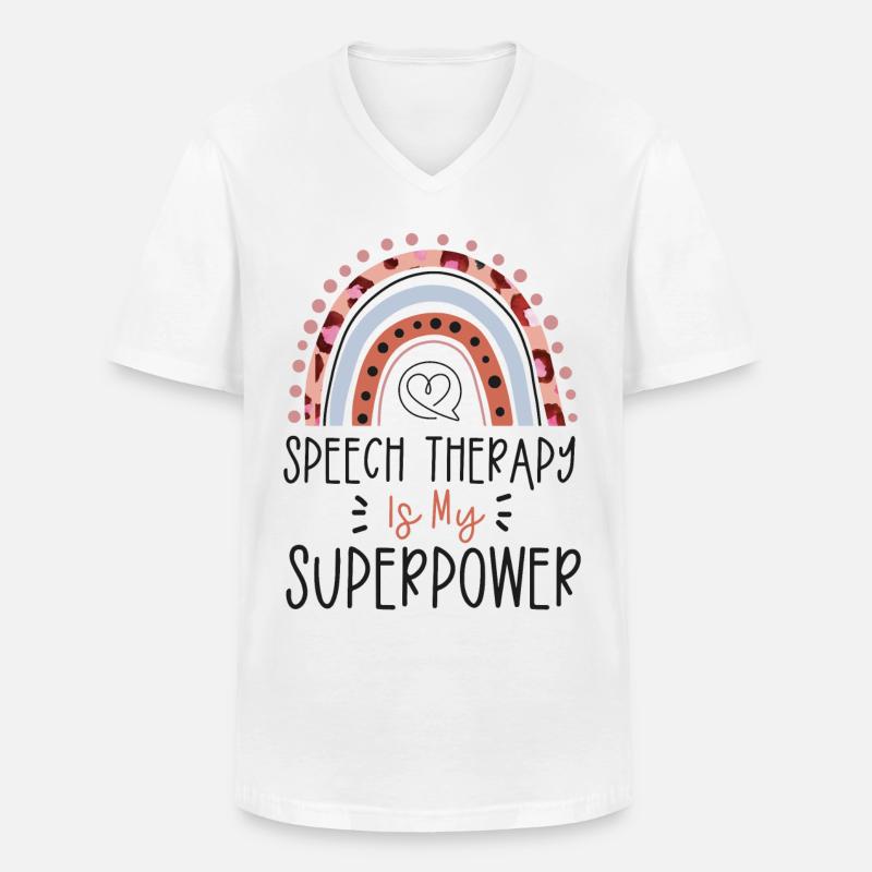 Speech Therapist Therapy Assistant - Männer-T-Shirt mit V-Ausschnitt - Weiß