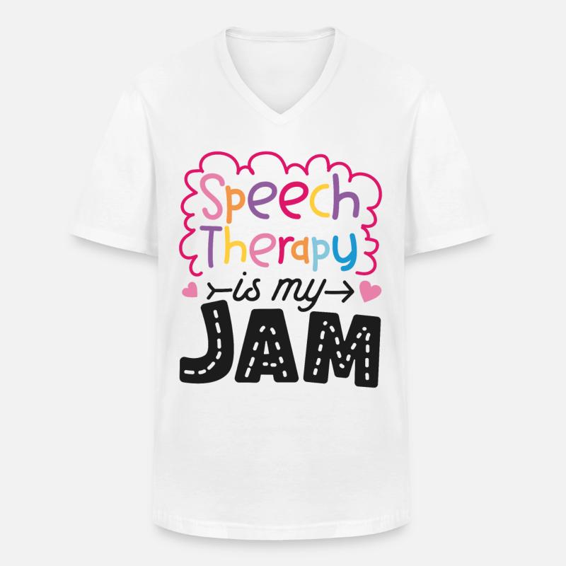 Speech Therapist Therapy Assistant - Männer-T-Shirt mit V-Ausschnitt - Weiß