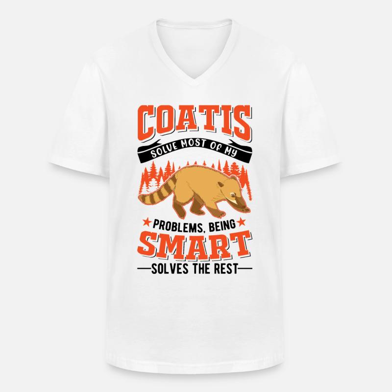 Nasenbär Geschenk Coati Rüsselbär - Männer-T-Shirt mit V-Ausschnitt - Weiß