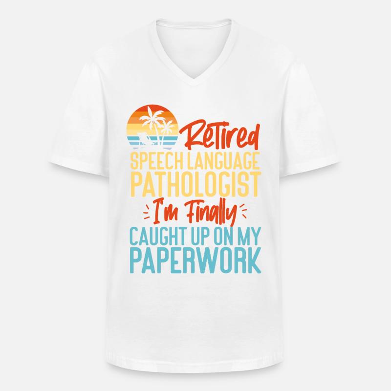 Speech Therapist Therapy Assistant - Männer-T-Shirt mit V-Ausschnitt - Weiß