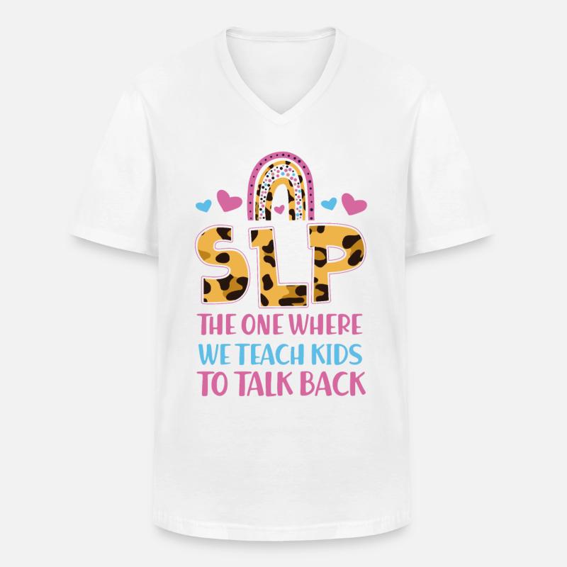 Speech Therapist Therapy Assistant - Männer-T-Shirt mit V-Ausschnitt - Weiß