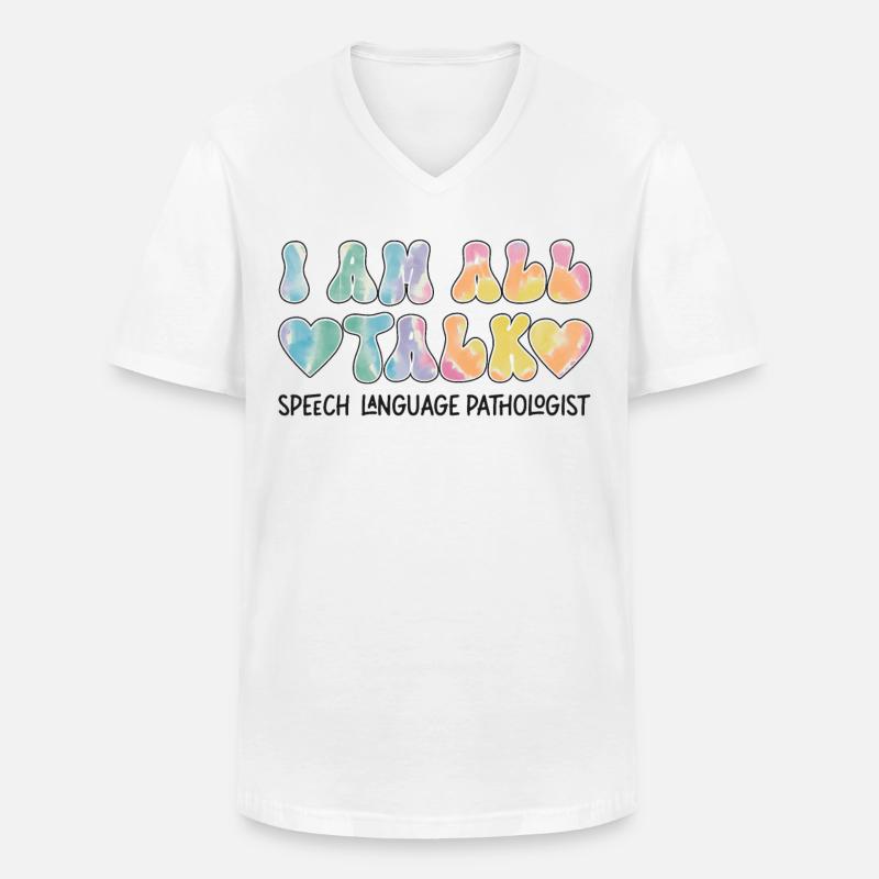 Speech Therapist Therapy Assistant - Männer-T-Shirt mit V-Ausschnitt - Weiß