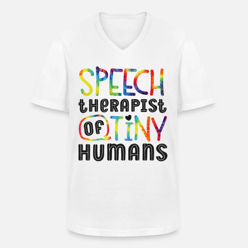 Speech Therapist Therapy Assistant - Männer-T-Shirt mit V-Ausschnitt - Weiß