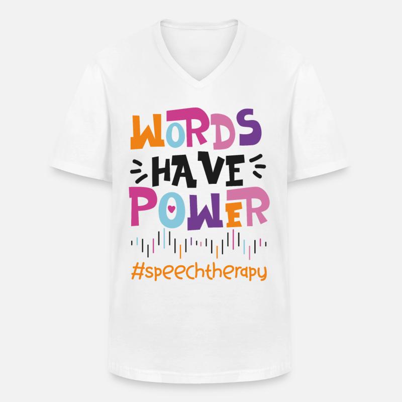 Speech Therapist Therapy Assistant - Männer-T-Shirt mit V-Ausschnitt - Weiß