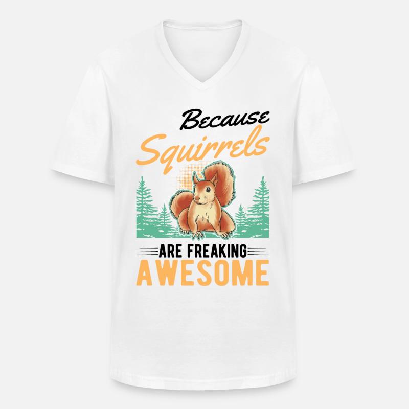 Eichhörnchen Geschenk Squirrel Grauhörnchen - Männer-T-Shirt mit V-Ausschnitt - Weiß