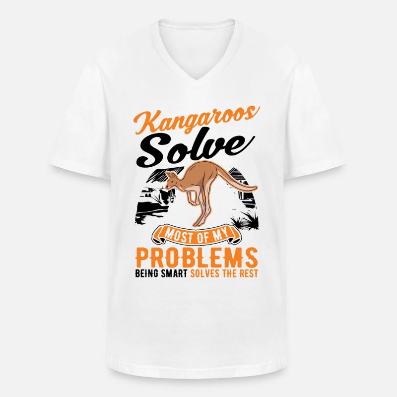 Känguru Australien Kangaroo - Männer-T-Shirt mit V-Ausschnitt - Weiß