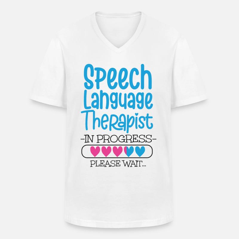 Speech Therapist Therapy Assistant - Männer-T-Shirt mit V-Ausschnitt - Weiß
