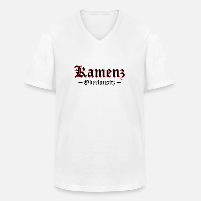Kamenz - Männer-T-Shirt mit V-Ausschnitt - Weiß