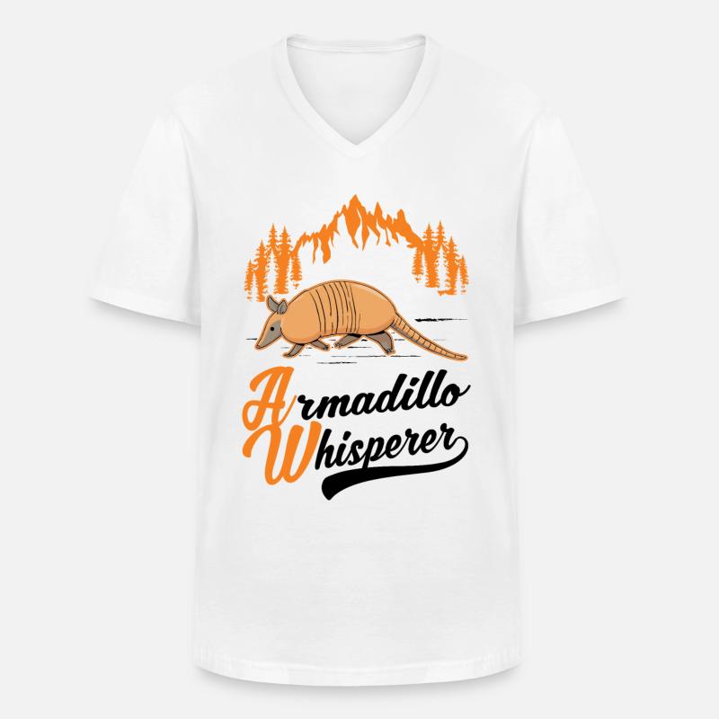Gürteltier Flüsterer Armadillo - Männer-T-Shirt mit V-Ausschnitt - Weiß