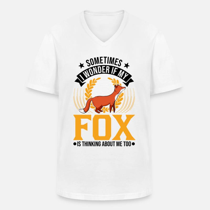 Fuchs Geschenk Rotfuchs - Männer-T-Shirt mit V-Ausschnitt - Weiß