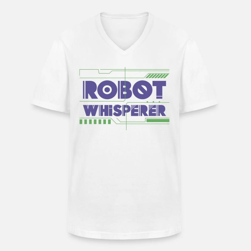 Robot Robotics Engineer Robot - Männer-T-Shirt mit V-Ausschnitt - Weiß