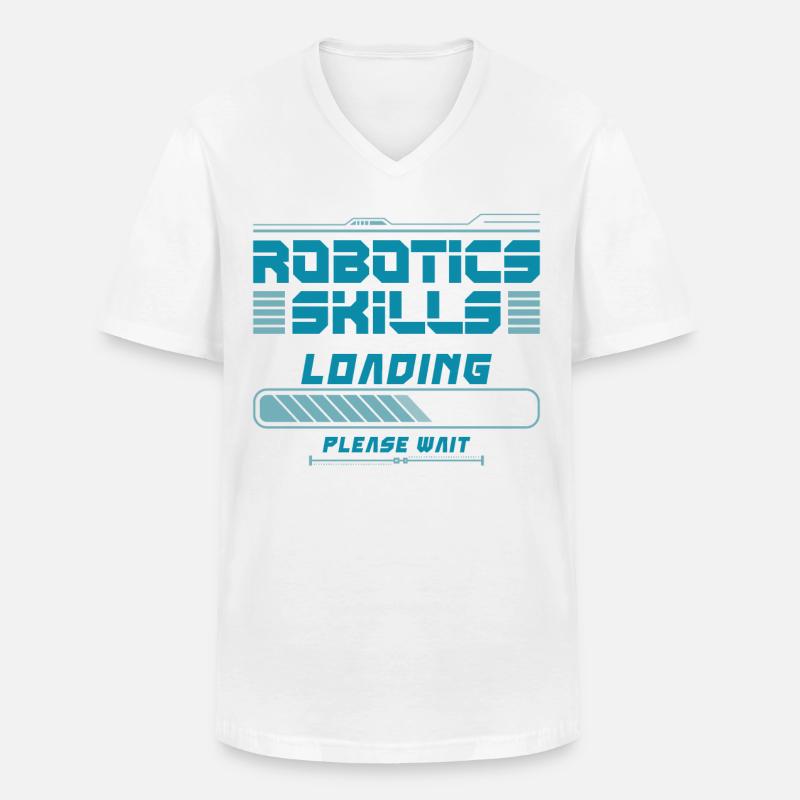 Robot Robotics Engineer Robotics - Männer-T-Shirt mit V-Ausschnitt - Weiß