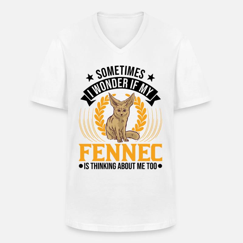 Fennek Geschenk Fennec Wüstenfuchs - Männer-T-Shirt mit V-Ausschnitt - Weiß