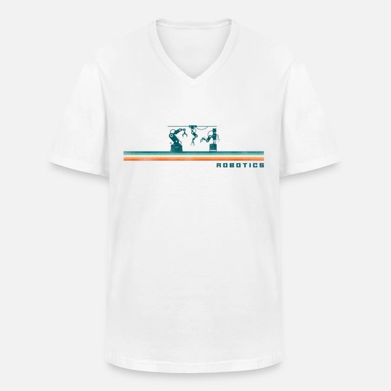 Robot Robotics Engineer Retro - Men's V-Neck T-Shirt - white