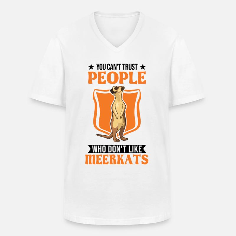 Erdmännchen Geschenk Meerkat - Männer-T-Shirt mit V-Ausschnitt - Weiß
