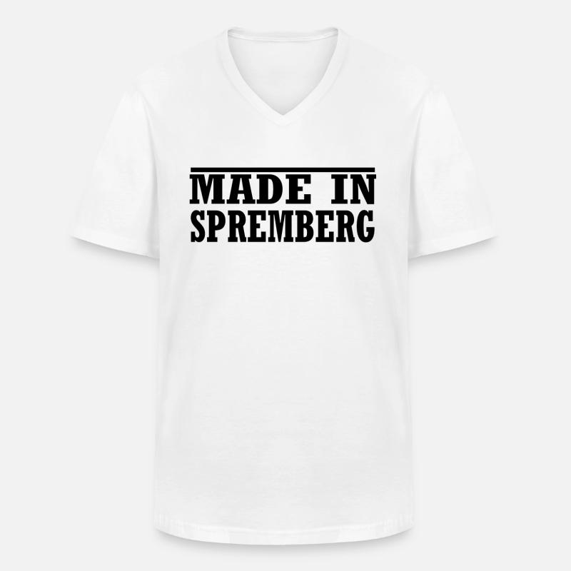 made in Spremberg - Männer-T-Shirt mit V-Ausschnitt - Weiß
