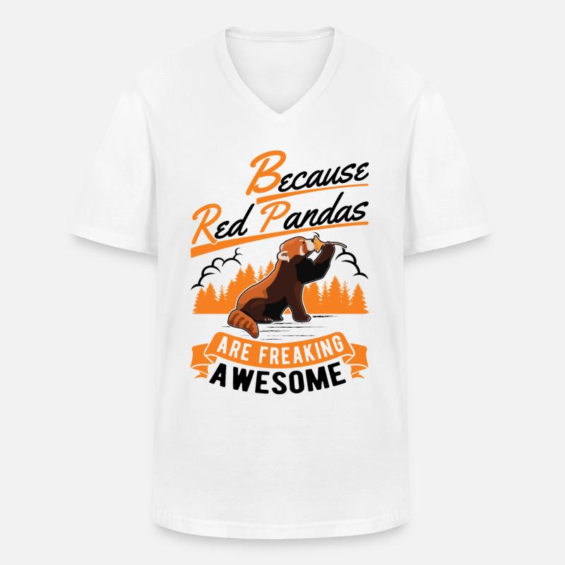 Roter Panda Geschenk Red Panda - Männer-T-Shirt mit V-Ausschnitt - Weiß